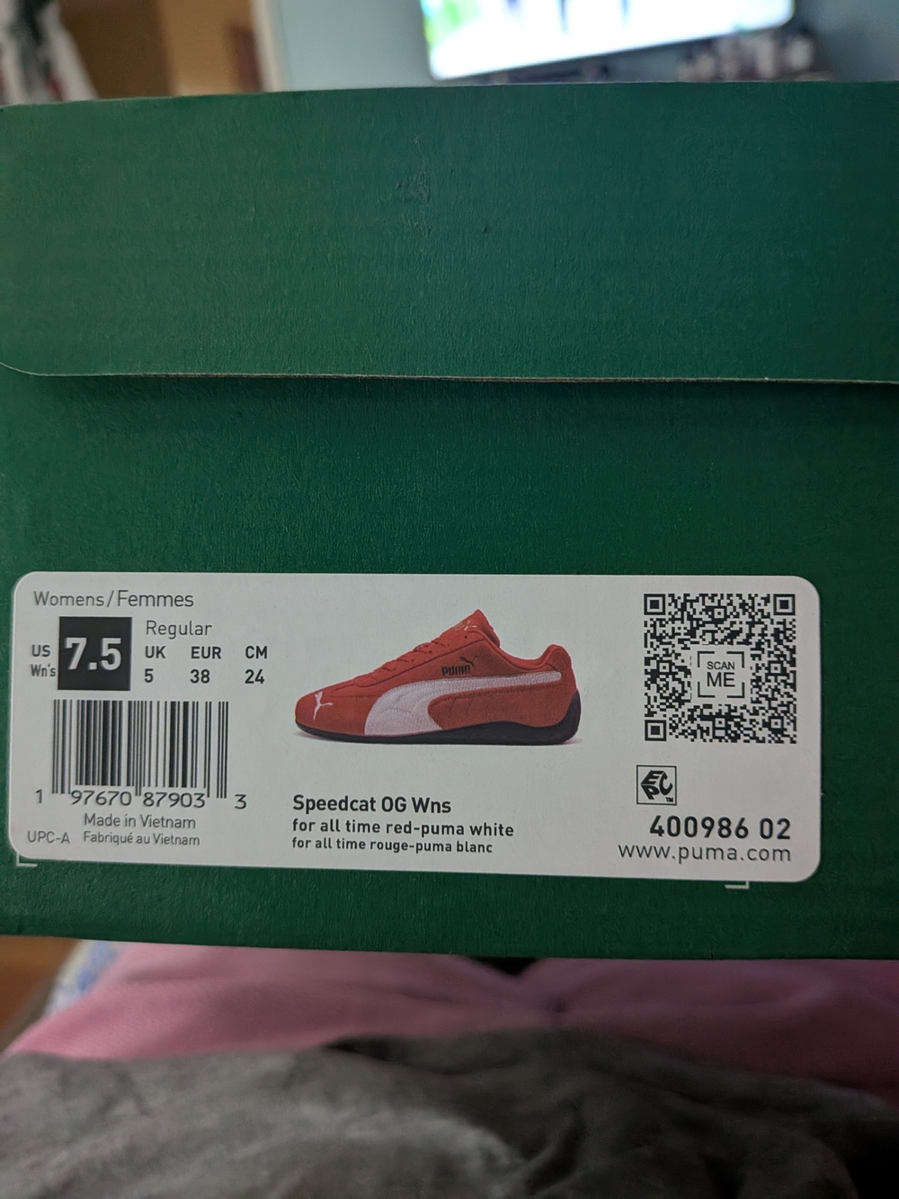 Puma Speedcat OG Wns Women's Shoes - Red with White Stripe
